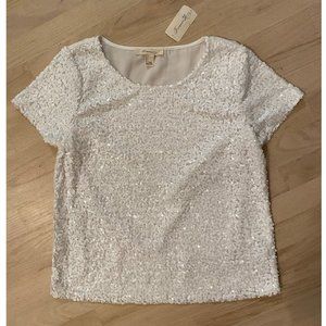 NWT Forever 21 white sequin top size Large